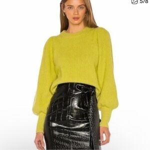 A.L.C. Yellow Ribbed Puff Sweater
